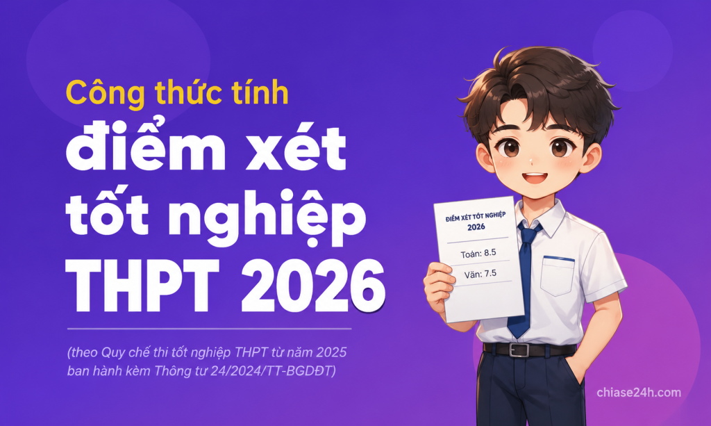 cong thuc tinh diem xet tot nghiep thpt 2026 - chiase24h-com
